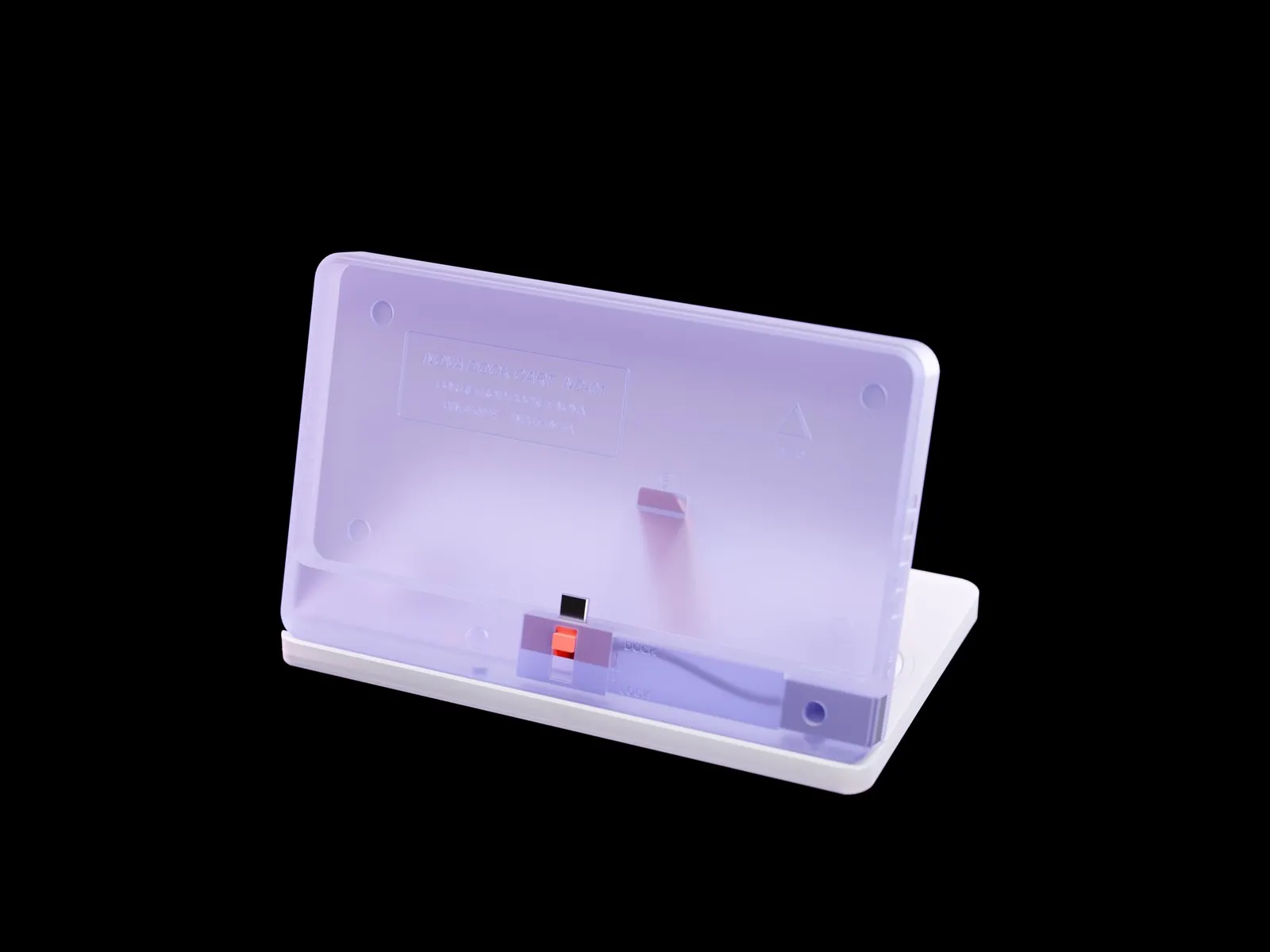 ND-01 in frosted resin, open as a dock.
